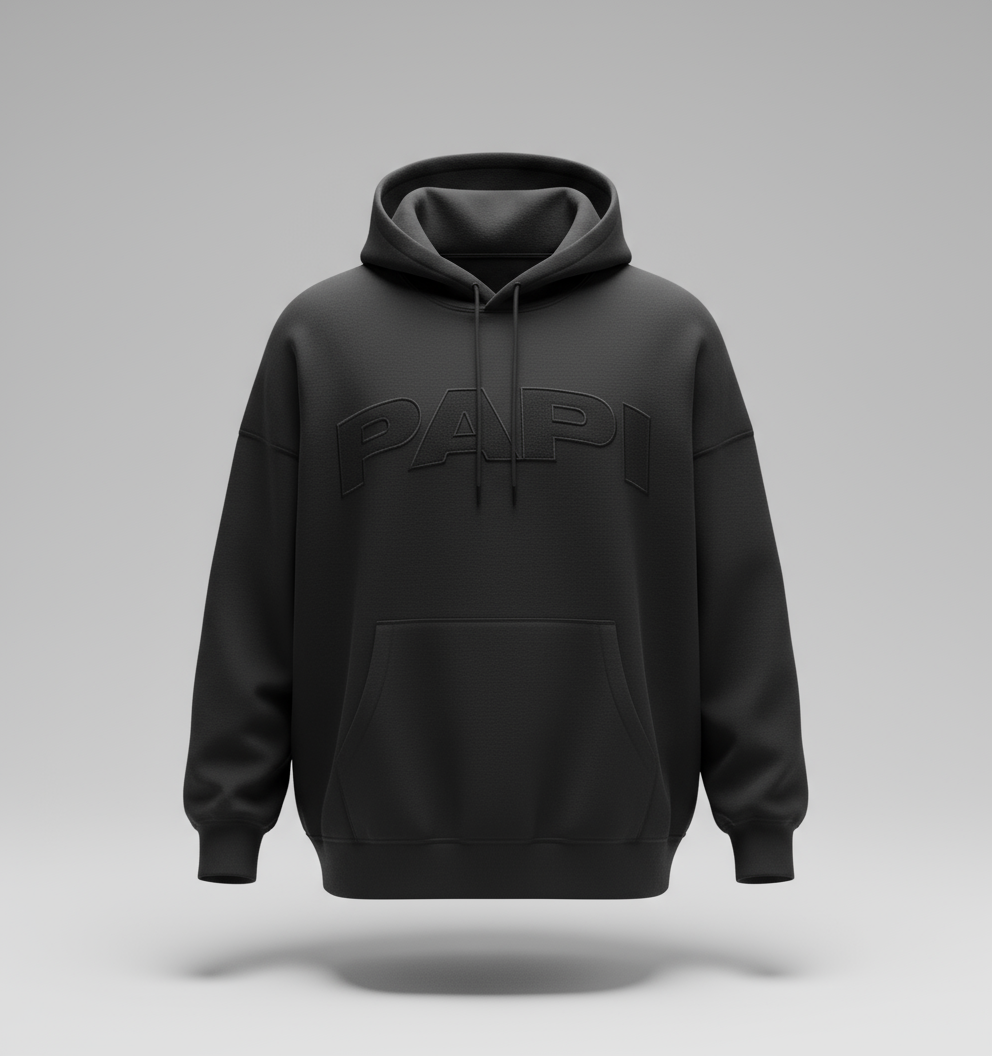 PAPI Oversized Hoodie Black - Premium Streetwear Essential